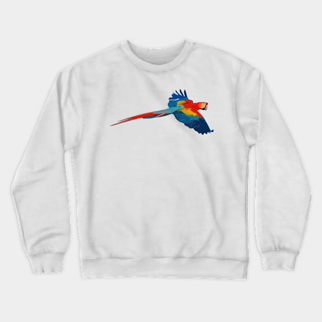 Scarlet Macaw Digital Painting Crewneck Sweatshirt by gktb